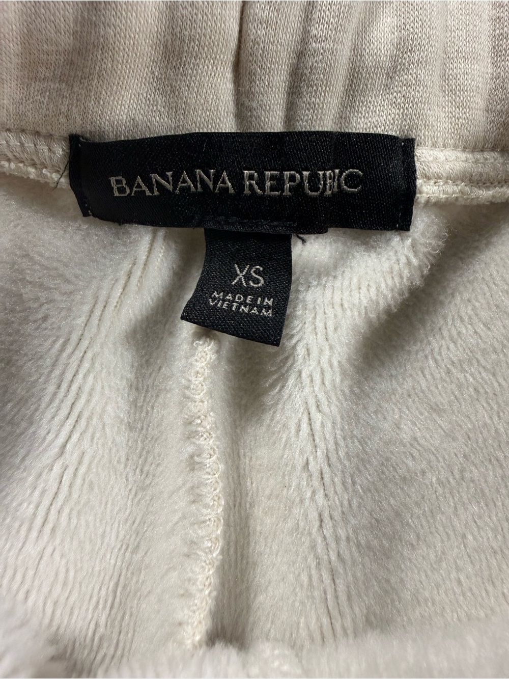 Banana Republic XS Knit Velour Cream Ivory Jogger Cozy Sweatpants Travel Lounge - Picture 3 of 9